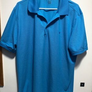Izod Pique Men's Blue Cotton Blend Short Sleeve Golf Polo Shirt Size XL